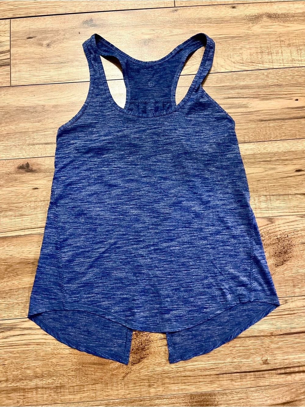 Lululemon Essential Tank Top Split Back Blue Heathered Space Dye Size 6